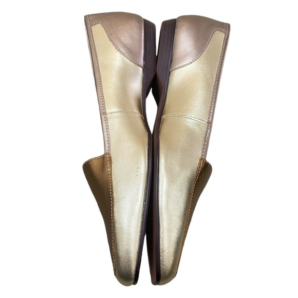 Westies tri color metallic bronze/gold/copper leather slip-on loafers size 9 - Picture 5 of 10